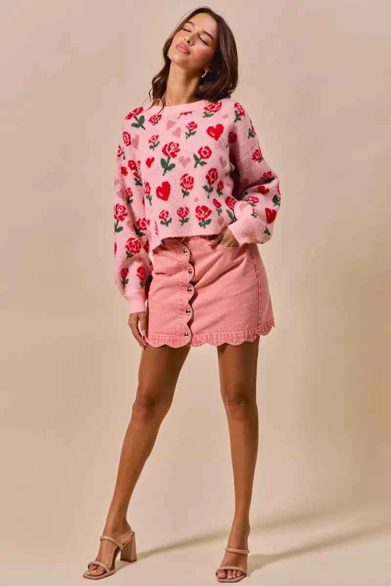 SO ME Vintage Wash Scallop Edge Denim Mini Skirt 22ae3980999e418e8a45488aacf8c167-Max-Origin
