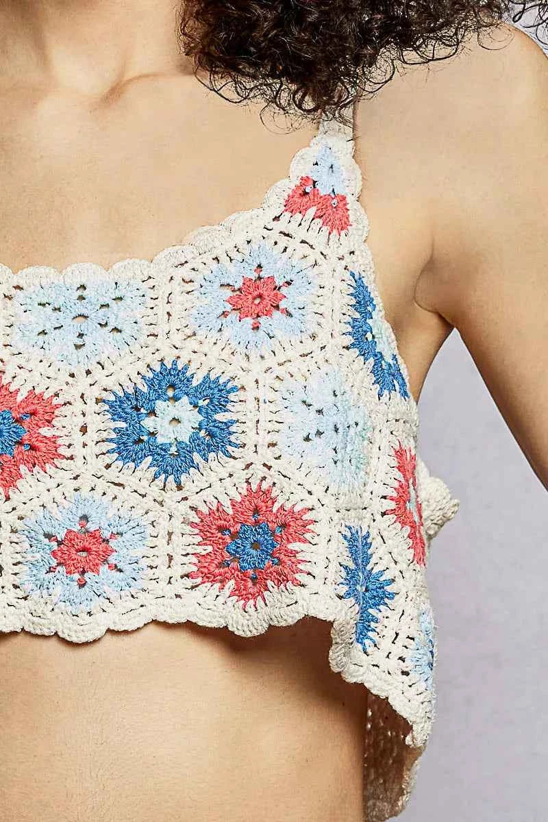 Handmade Granny Pattern Crochet Cami with Scalloped Strap 22bb817e-a5d5-4468-94b3-a777bab73873-Max-Origin