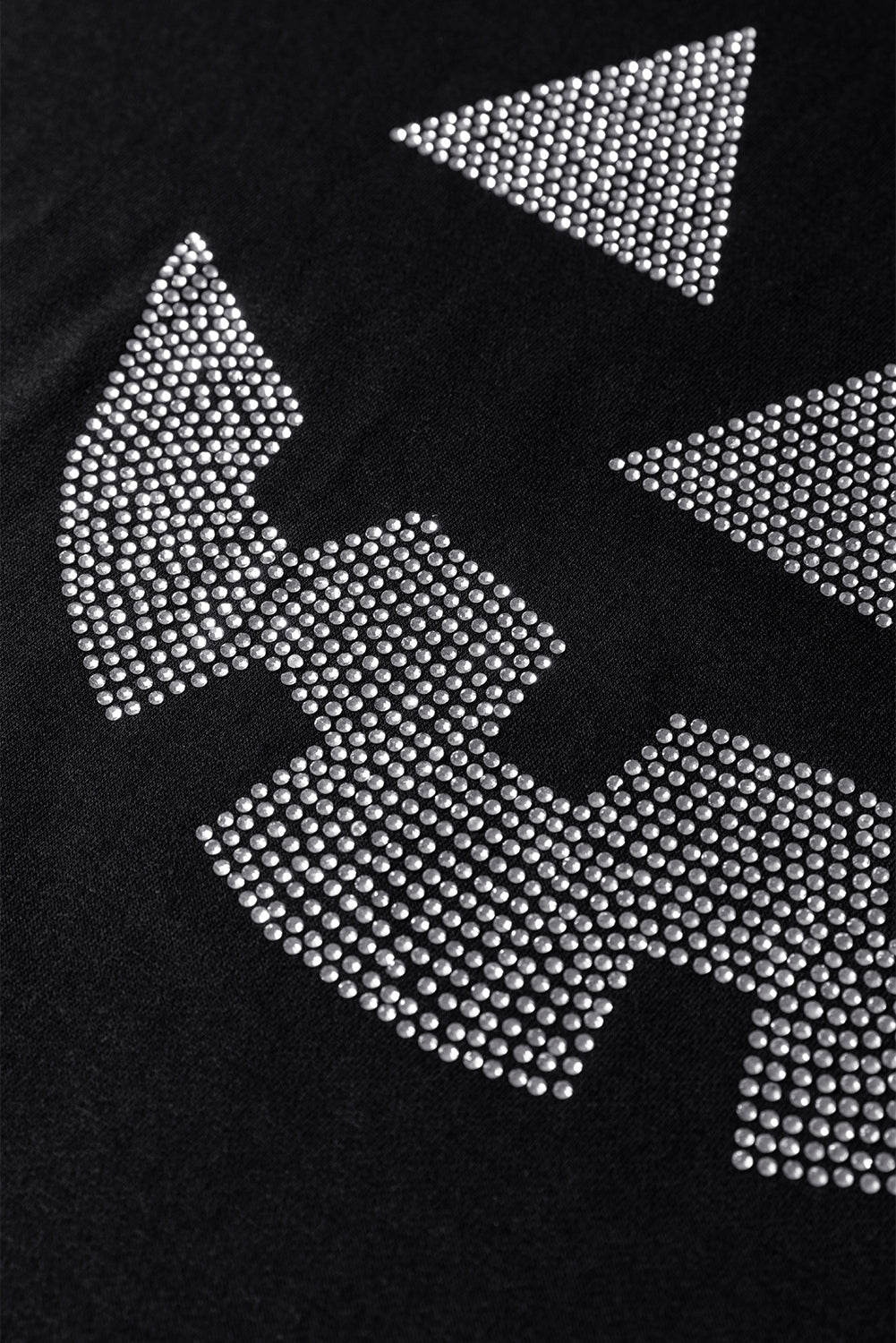 Black Halloween Rhinestone Pumpkin Contrast Ribbed Patchwork Top 22c26dda9176d7f2