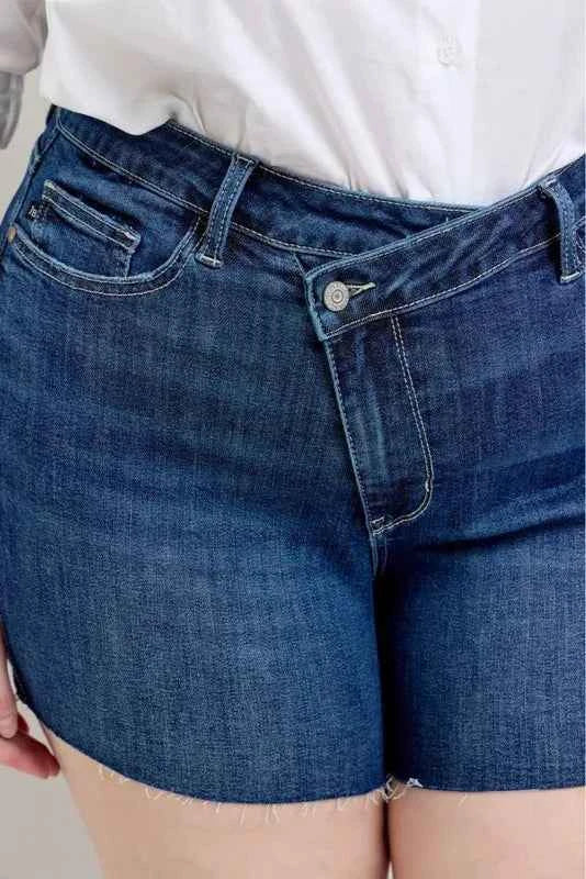 Judy Blue Plus Size High Waist Criss-Cross Waistband Denim Shorts 22c2d3eb16e148d3962c72c9c1a84bc2-Max-Origin