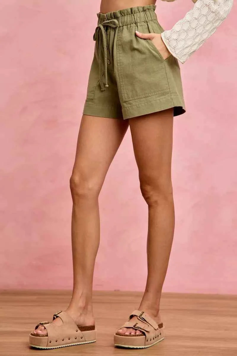 SO ME Paper Bag Patch Pocket Drawstring Twill Shorts 22cf2294fe774197b9ffbb318e55e9e5-Max-Origin