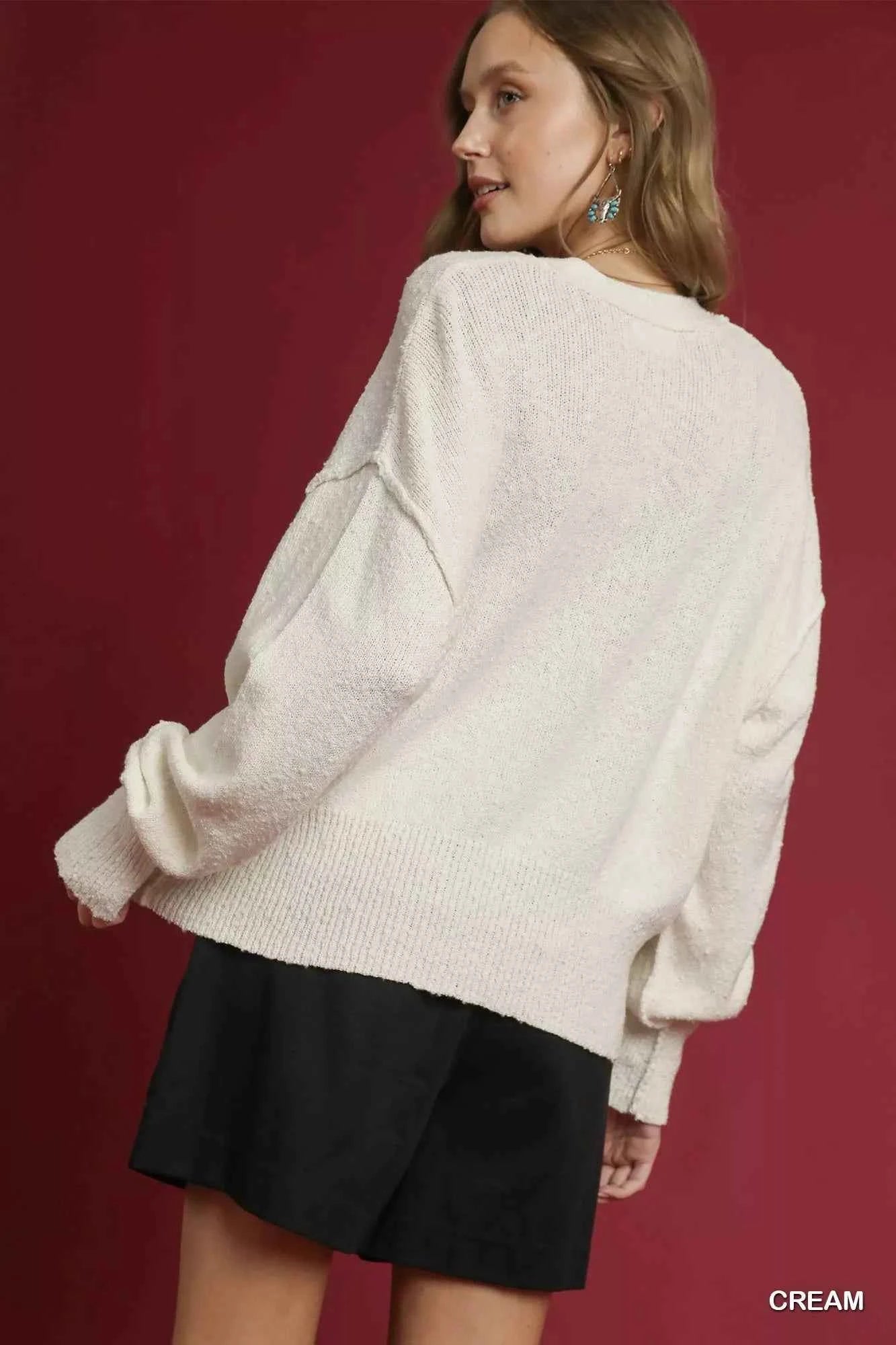Umgee Button-Front V-Neck Knit Cardigan 22d36d5b-15ff-494d-812b-a924f3183182-Max-Origin