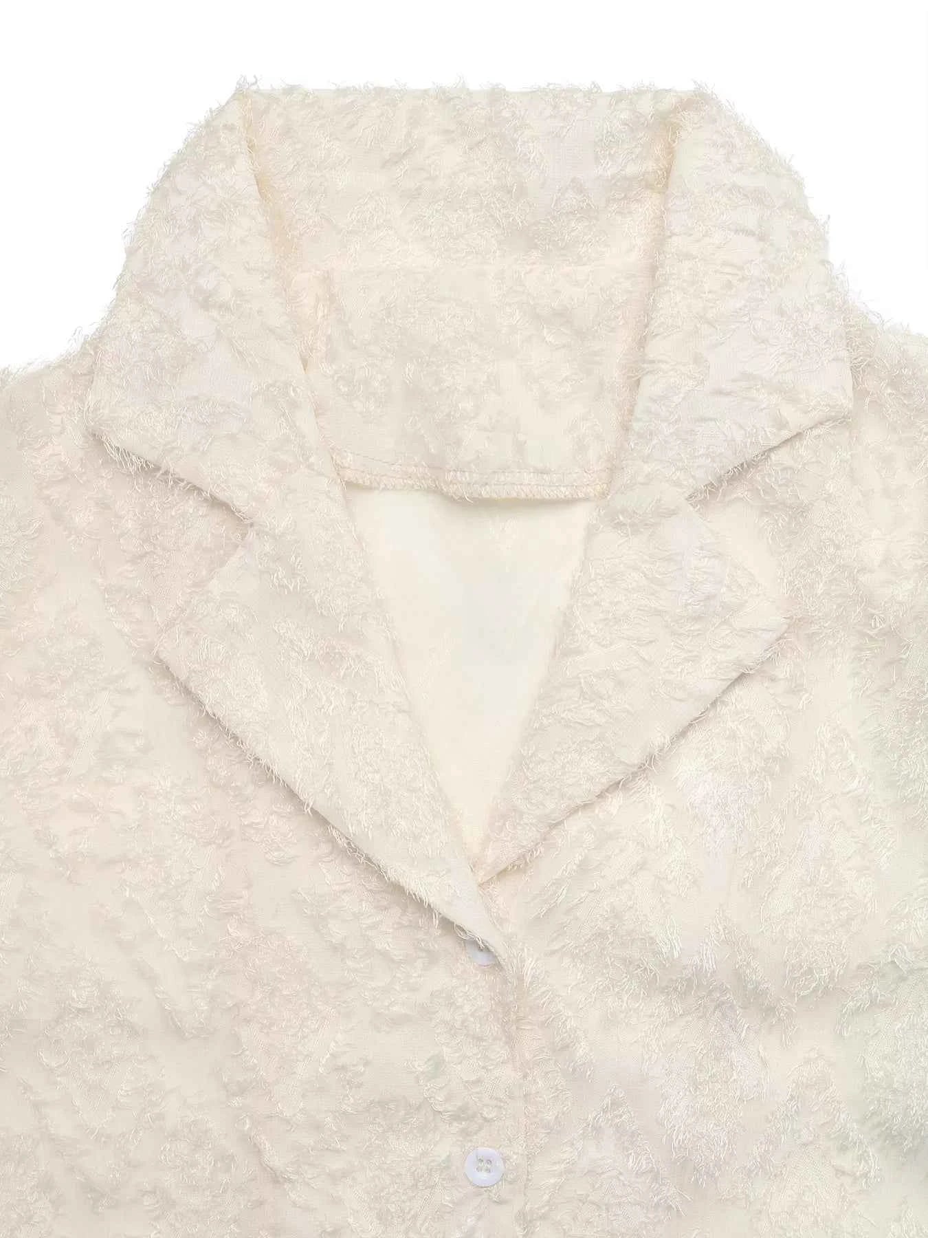 Textured Long Sleeve Button-Up Shirt