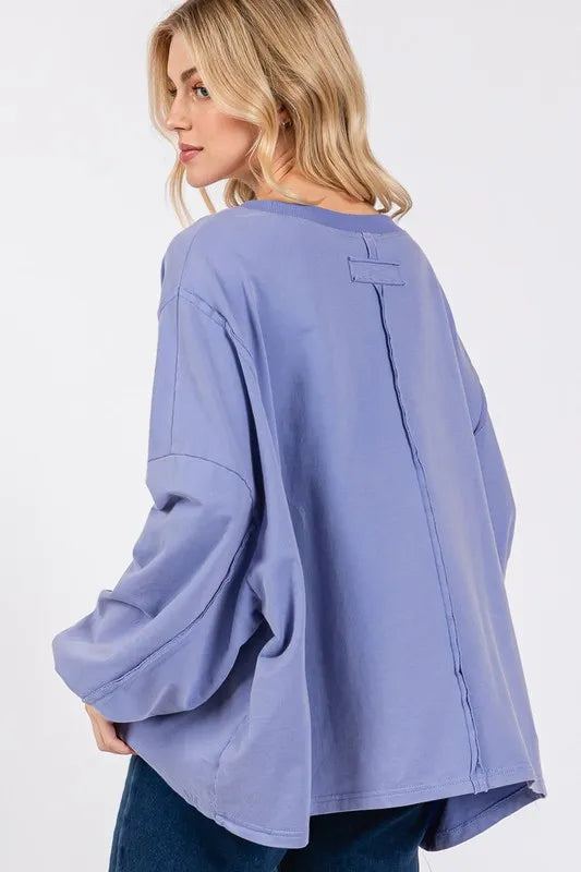 SAGE + FIG Flower Patch Dropped Shoulder Oversize Top 22e1e3dc-5b73-4669-8fdf-447244d6463e-Max