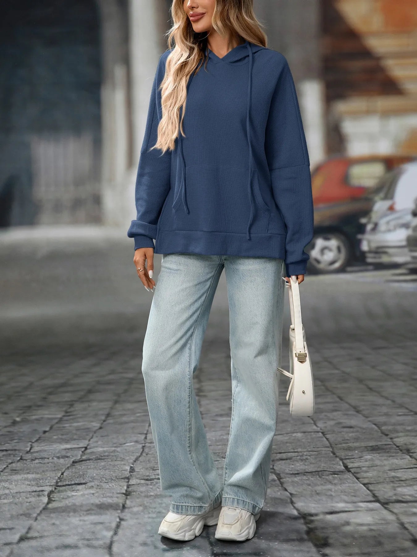 Textured Drawstring Long Sleeve Hoodie 22e7a3ca-8e48-4bf5-bed5-4144af2c3781-Max-Origin