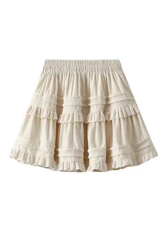 Ruffle mini skirt Cream 23026799_cb962232-94ca-4a48-a327-8254a3073c77
