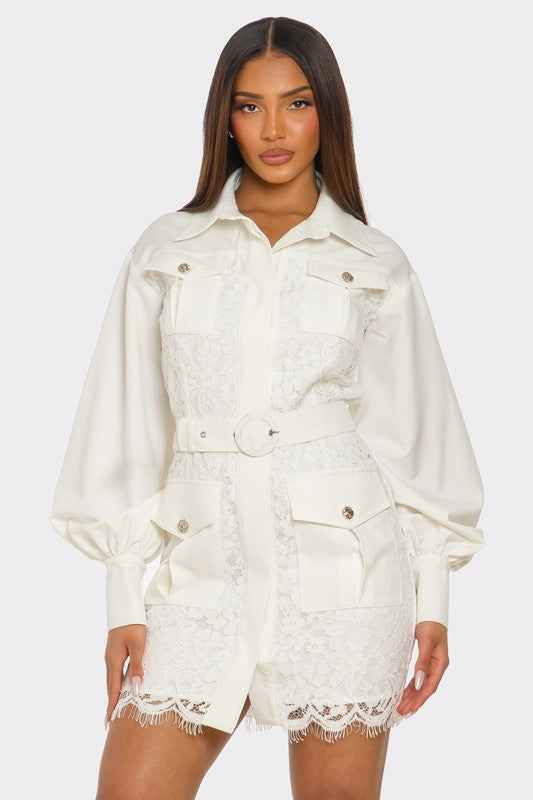 PLUS SIZE White Lace-Detail Utility Mini Dress 23109271_b4acb691-cb6e-41e8-9ebd-bc1dd6dd41c7