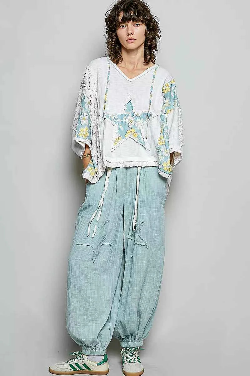 POL Floral Star Patch Hooded Blouse with Lace Contrast Detail 23184d31-5b47-462a-980a-2a3aedad6d36-Max-Origin