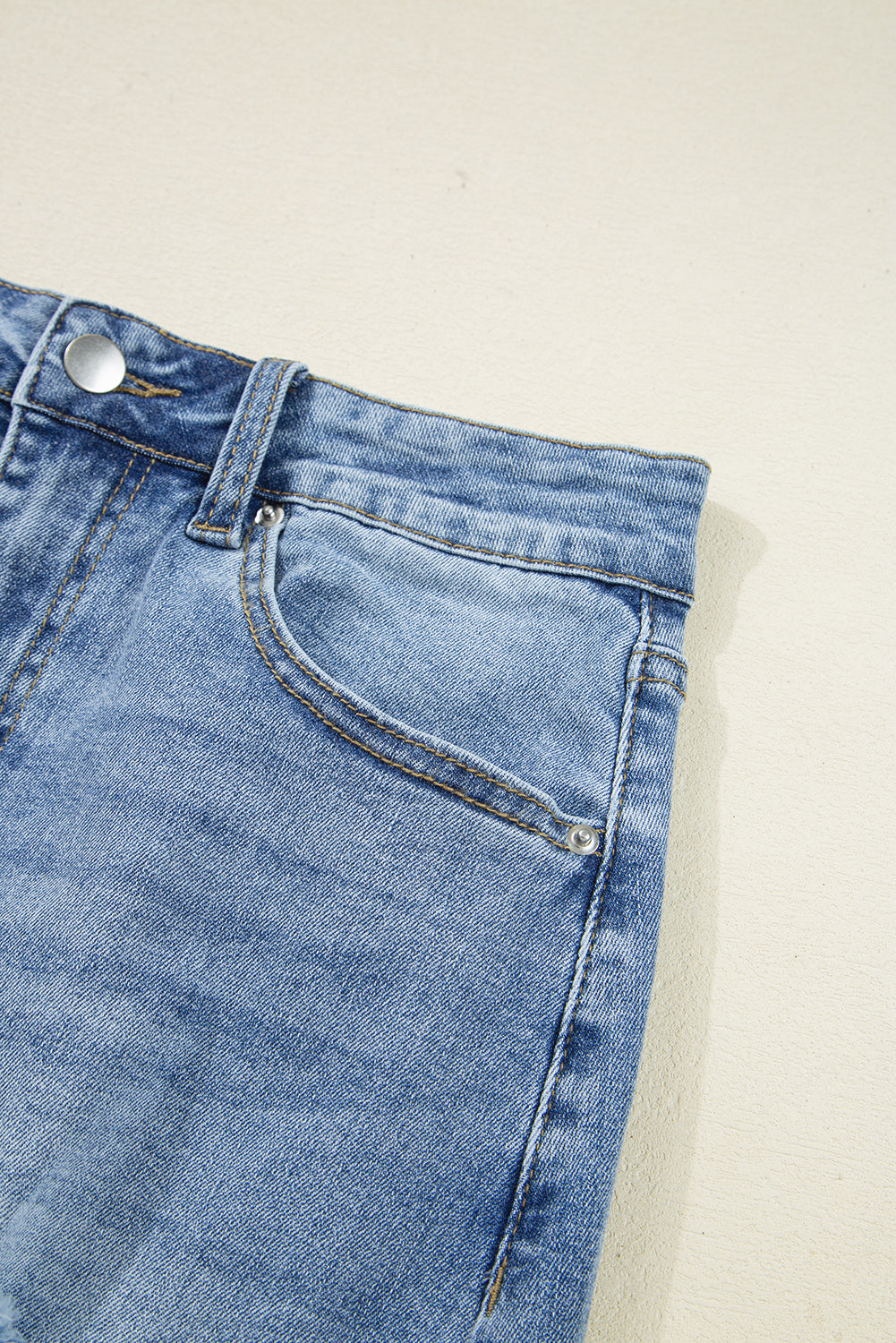 Myosotis Irregular Distressed Hem Denim Midi Skirt 231921f64e3b8a26