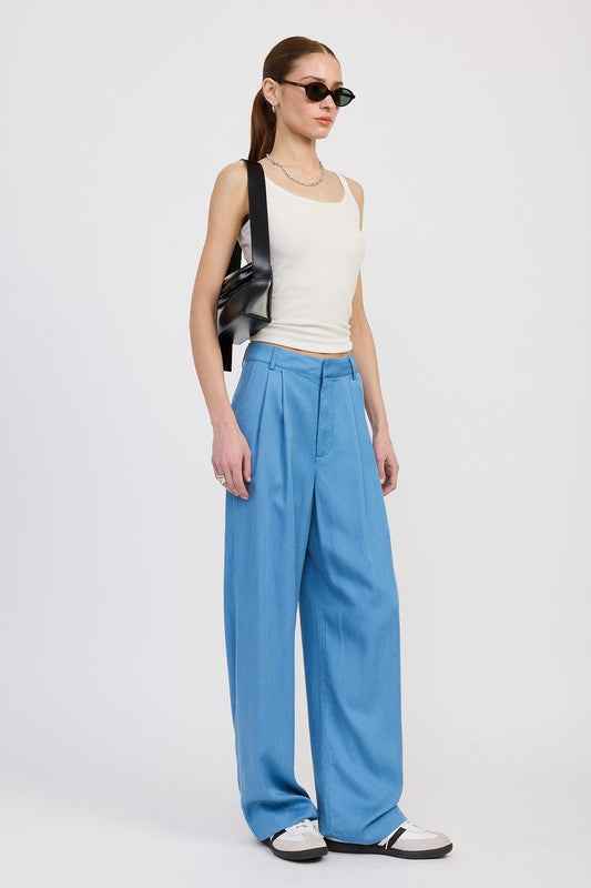 HIGH WAIST WIDE LEG TROUSERS WITH FRONT PLEATS 23203100_1857528c-ecbe-4057-bc2d-a60e03123b14