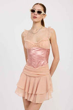 CONTRASTED MINI CORSET DRESS WITH RUFFLE DETAIL NUDE 23203106_532d7917-c7ac-4baf-9905-5f2ba0d29584