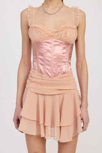 CONTRASTED MINI CORSET DRESS WITH RUFFLE DETAIL 23203106_5e389c85-105f-43ea-afa9-9b9dcaab4cf9