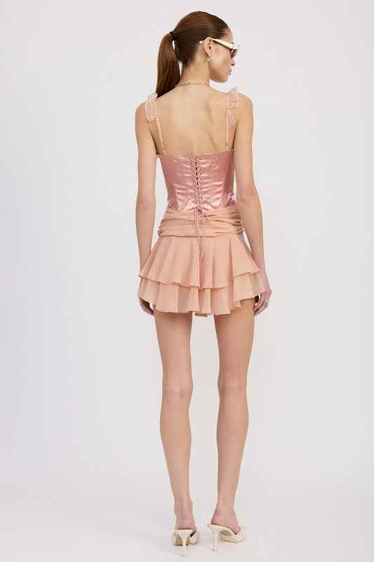 CONTRASTED MINI CORSET DRESS WITH RUFFLE DETAIL 23203106_e7b6384b-7a7f-4677-ad90-32ca80f5b75a