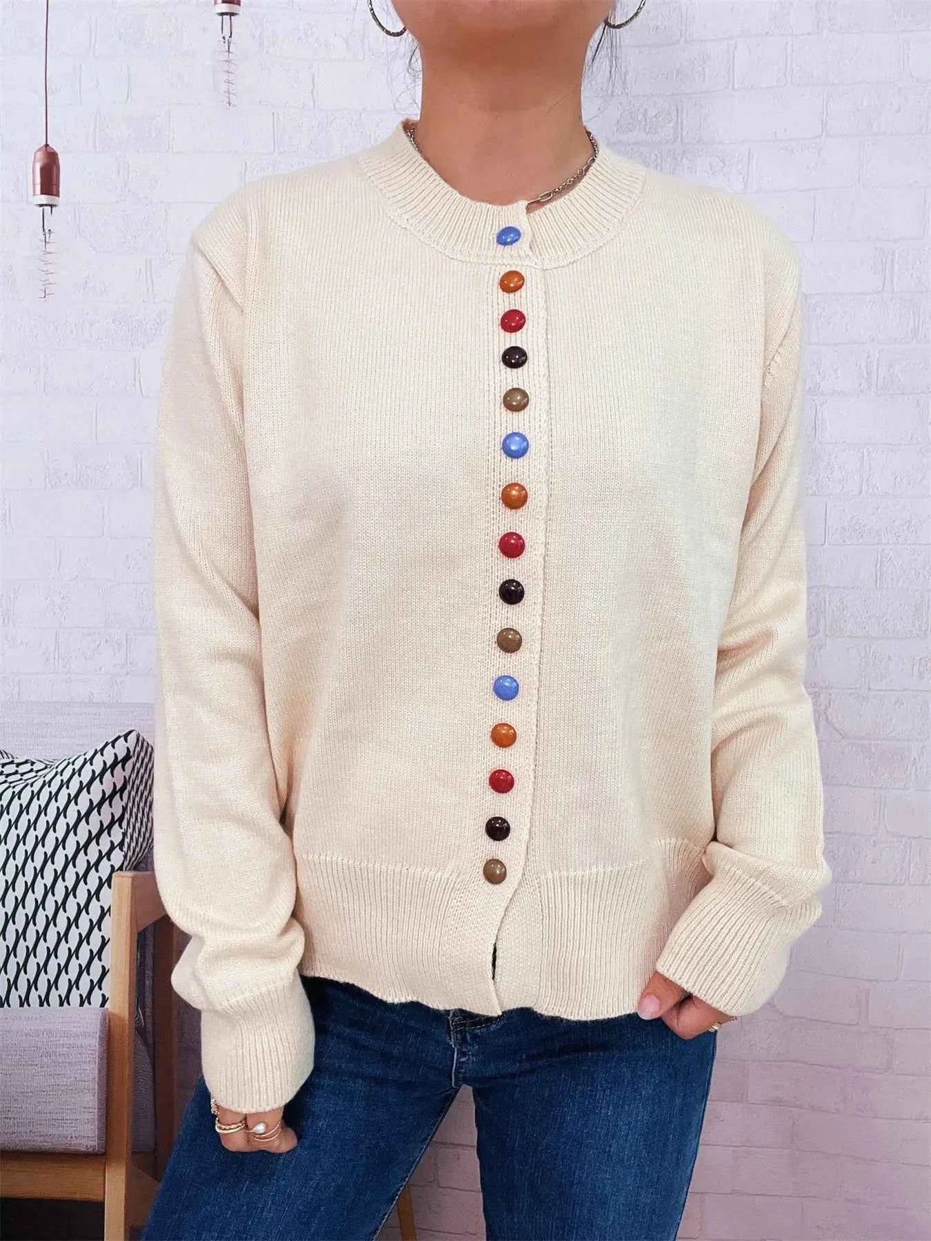 Button Up Long Sleeve Cardigan 2327bdc40d644ddbaff17b8b61202499-Max-Origin