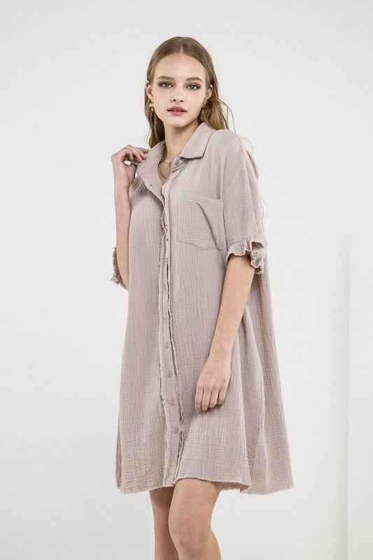 Frayed Edges Breezy Button down Shirt Dress Taupe 23320439_91fae833-4740-4ee7-9f2a-a15c4243f3a0