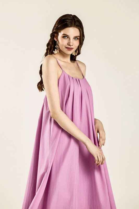 Sleeveless Tuck Detail Dress with tie back 23402692_3b912d70-97bf-4f7c-8db0-c9512ec7de73