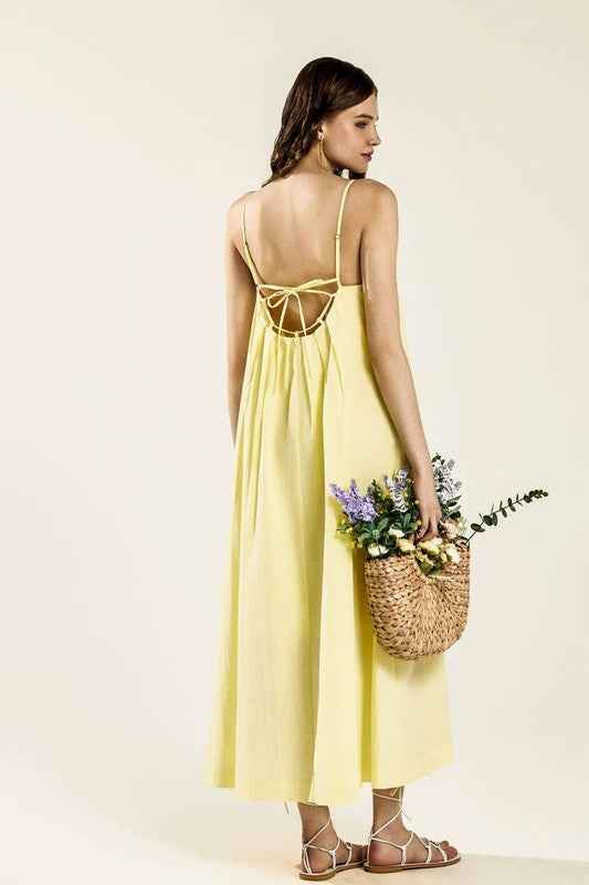 Sleeveless Tuck Detail Dress with tie back 23402692_4dd59c17-5547-4c20-bcf7-b358a2cd228f