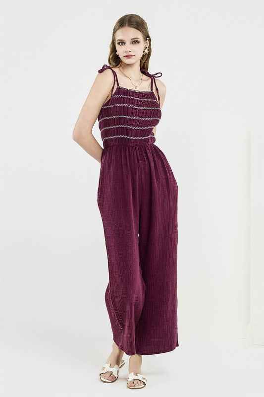 Plus Smocked Top Wide Leg Gauze Jumpsuits 23403053_5b6dce05-5afb-49e8-9ab6-86bffde576ad