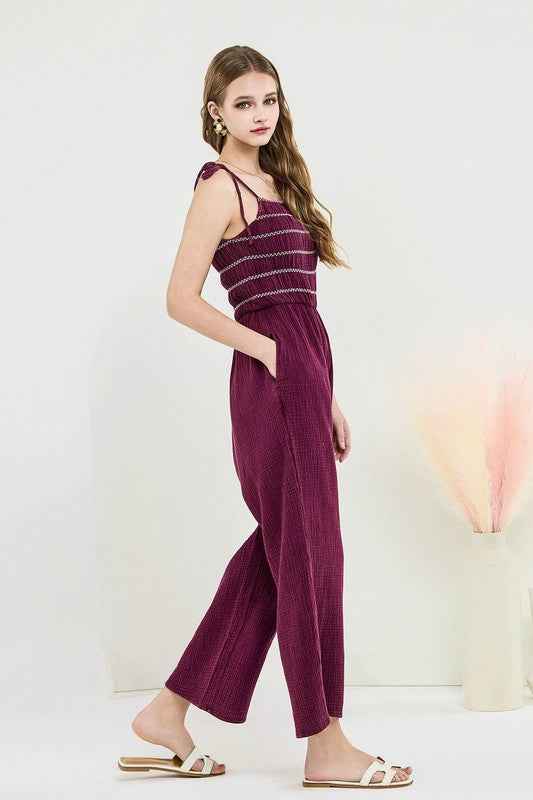 Plus Smocked Top Wide Leg Gauze Jumpsuits Eggplant 23403053_8bc8c7ac-d020-45ae-b83f-07b7e52264cf