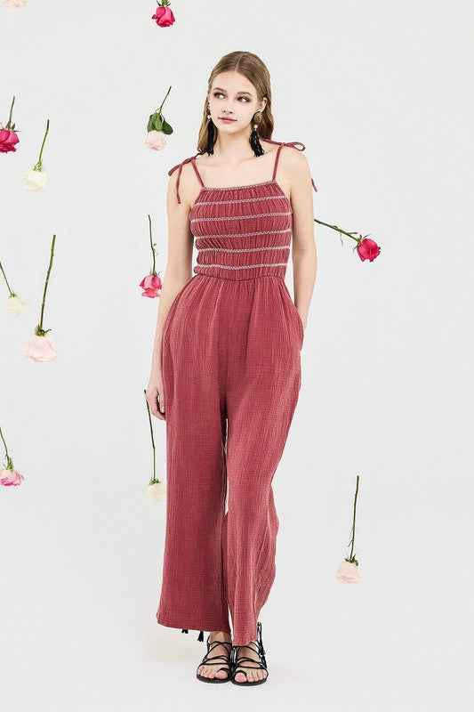 Plus Smocked Top Wide Leg Gauze Jumpsuits 23403053_be16abc8-9430-4657-92bc-17522b9a51a7