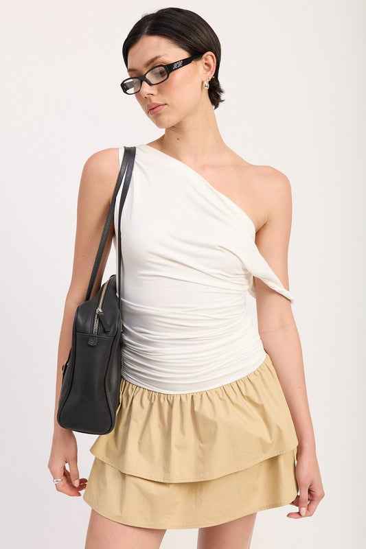 ONE-SHOULDER RUCHED LATERED MINI DRESS 23469579_3dfffac8-f899-451f-9827-0aaaeab8d94a