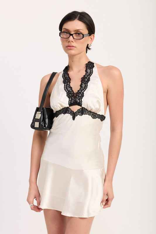 HALTER MINI DRESS WITH LACE TRIM DETAIL IVORY 23474421_0f7ef15f-5395-4976-b60e-555b1bdd2157