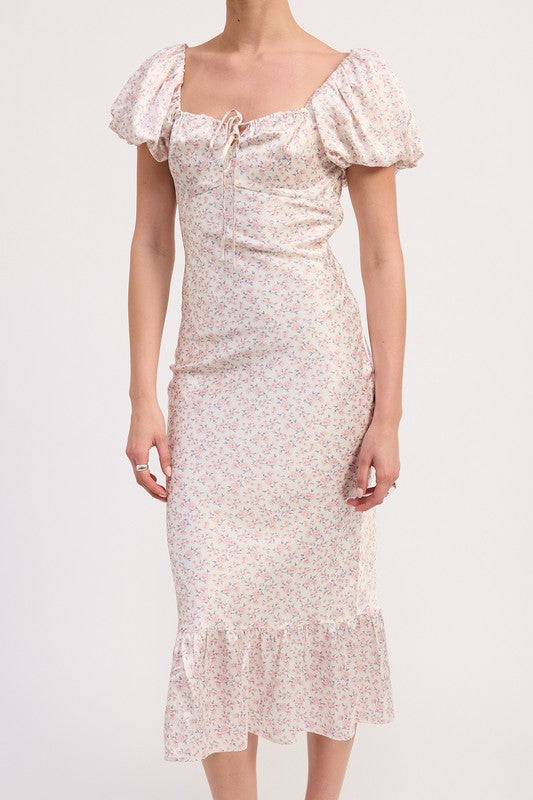 Floral puff sleeve midi dress 23474588_c37fc2d1-214f-49c6-b332-dd0816cd4cf7