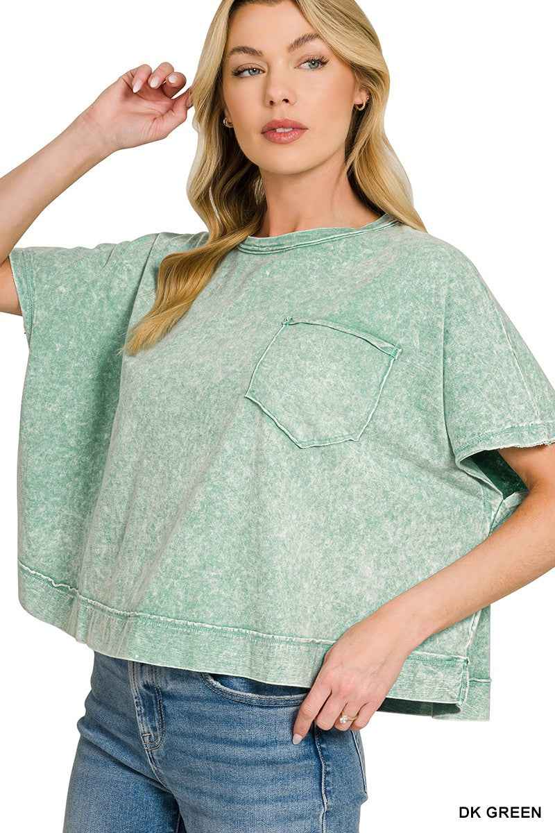 Zenana Halo Washed Oversized Top 234a6a3551794f40aa0215fe42cc740f-Max