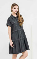 Button Down Tiered Babydoll Denim Shirt Dress Charcoal Chambray 23506235_226e3bec-0573-4917-9bdf-726e06ff99b2