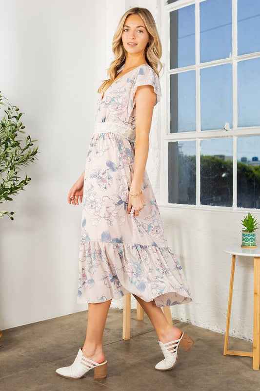 Lace Detailed Flutter Sleeve Ruffle Dress 23528549_8f7b2220-addc-47f2-a2ee-2cc92a90eef5