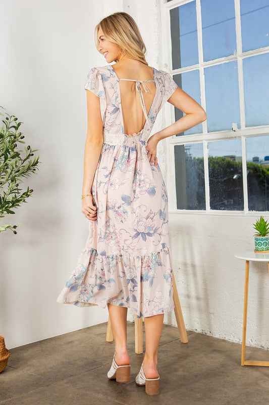 Lace Detailed Flutter Sleeve Ruffle Dress 23528549_bcc82290-987d-4291-944f-2885fb6020de