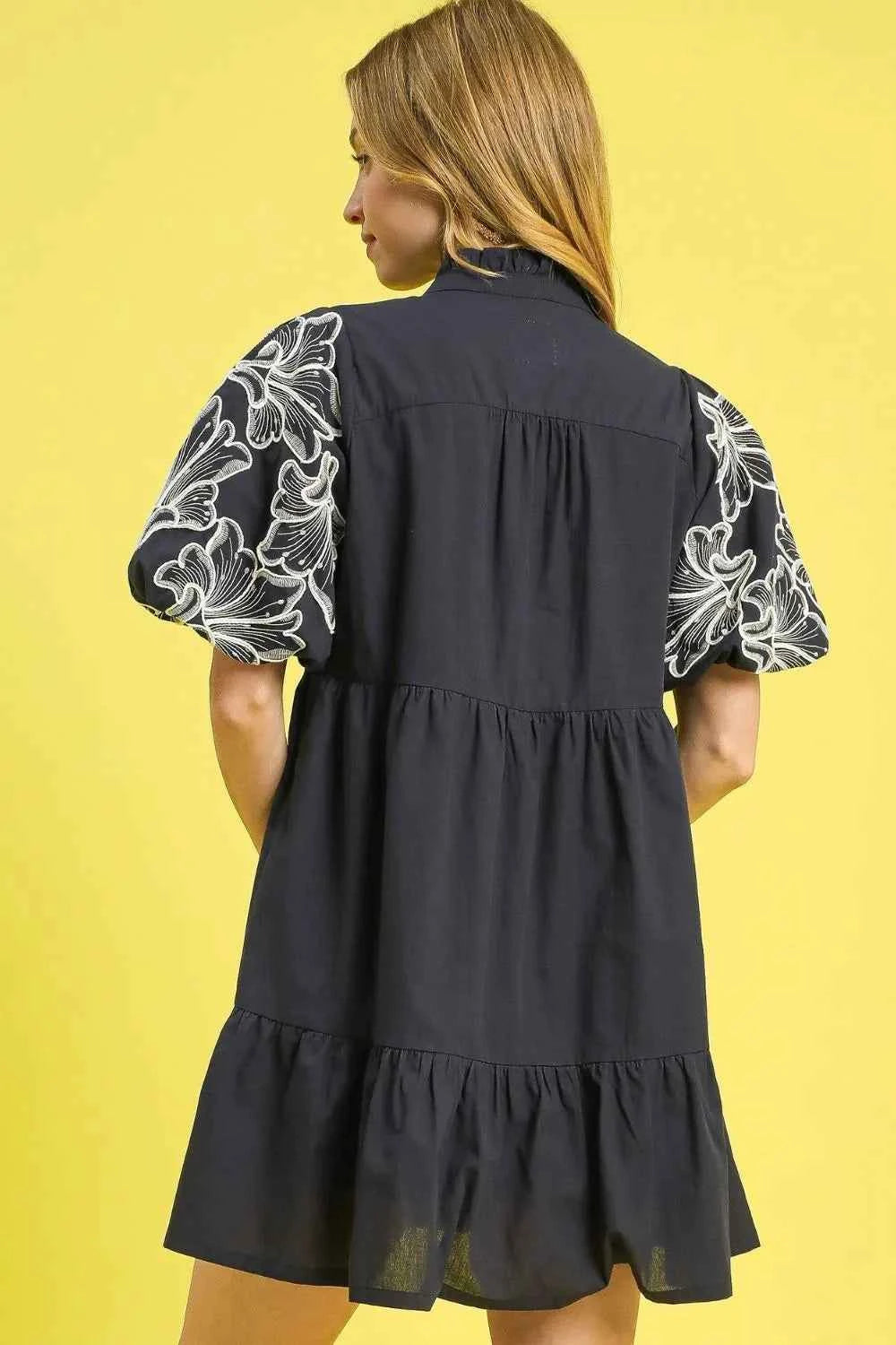 Tiered Embroidered Puff Sleeve Mini Dress 2352bcde-46aa-4047-b294-4e89e57cfa97-Max-Origin