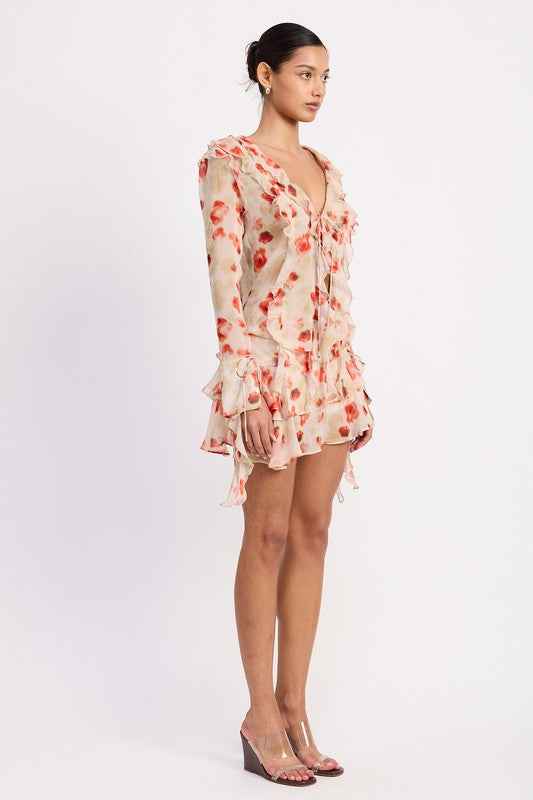 LAYERED RUFFLE MINI SKIRT IN SHEER FLORAL PRINT 23551279_2594796a-e78b-45c2-8941-80576d884347