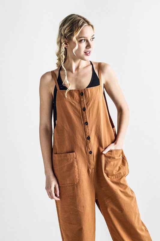 Plus Button Down Sleeveless Overall Jumpsuit Camel 23564252_14ff808a-45af-4deb-a991-6ded61e369b0