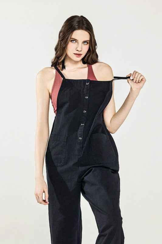 Button Down Sleeveless Overall Jumpsuit Black 23564260_284bd877-2642-4d1e-8d85-16df87e235a6