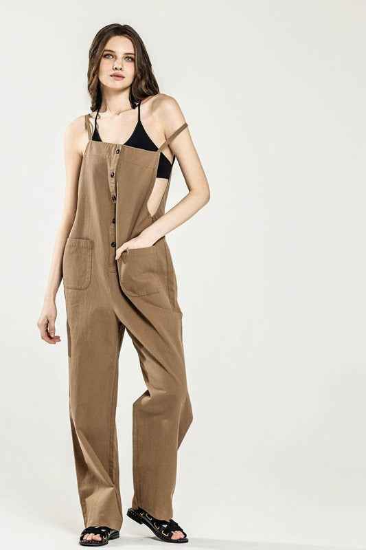 Button Down Sleeveless Overall Jumpsuit Mocha 23564260_aa43fbf0-981e-491e-a105-d841876ade5f