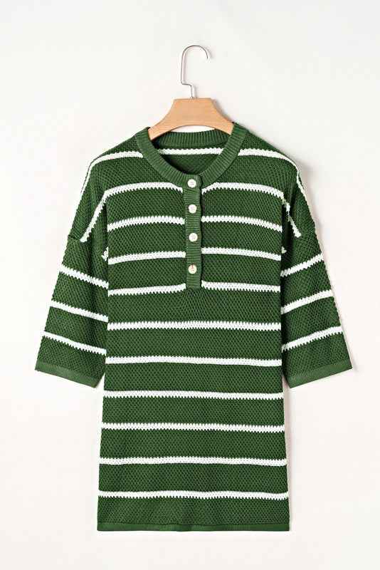 Stripe Drop Shoulder Oversized Henley Knit Tee 23643413_60a238fd-d398-496e-8065-1e5bf8afe329