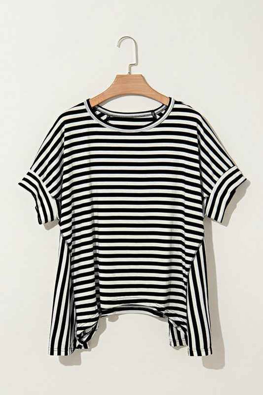Cotton Striped Batwing Sleeve Oversized Top 23643781_cf656b45-b19b-47dd-b66c-c157c6a55081