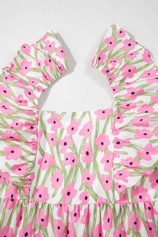 Pink Floral Square Neck Ruffled Strap Maxi Dress 23674244_44604968-156f-449a-ae6b-bb8d6219b03b