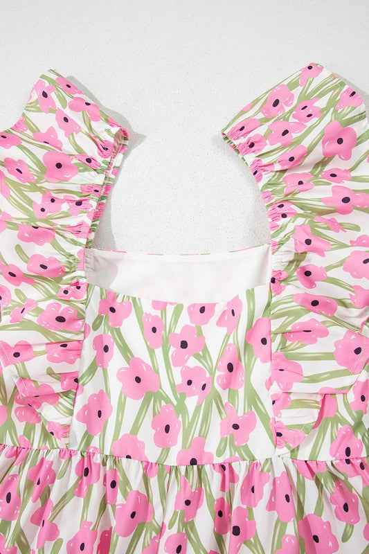Pink Floral Square Neck Ruffled Strap Maxi Dress 23674244_f1a53bd8-6cc4-4d94-a2f1-46637d30bb77