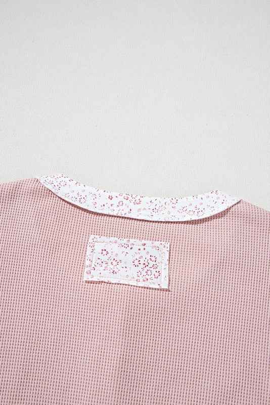 Cotton Pink Waffle Floral Patchwork Exposed Top 23674251_46f84178-2b12-4b50-840d-5c84fde85509