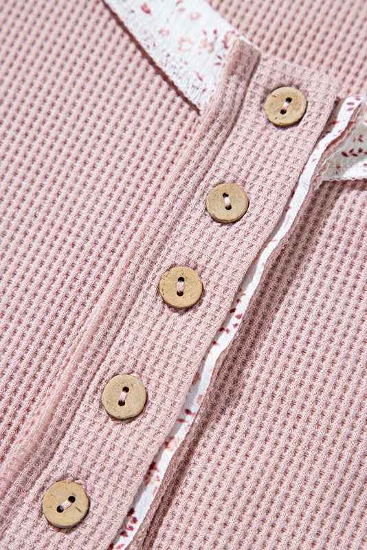 Cotton Pink Waffle Floral Patchwork Exposed Top 23674251_528eca97-4fbd-4a03-89a2-b22c9c823f55