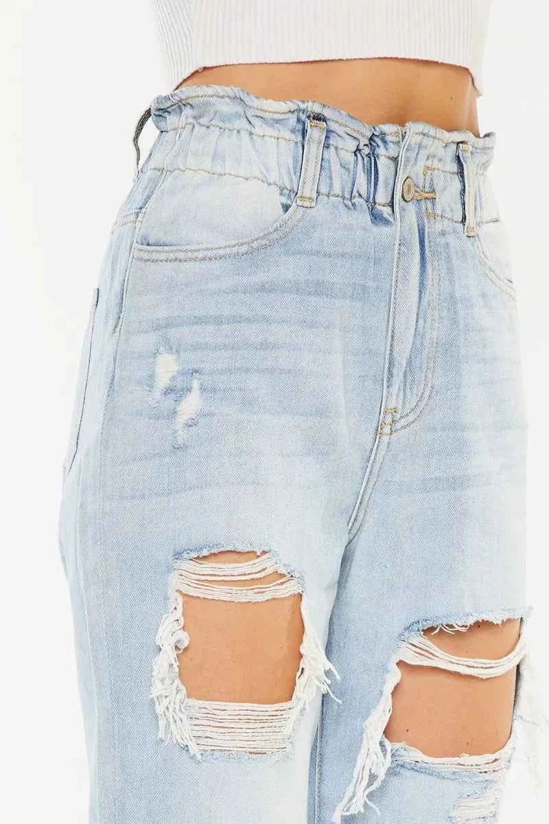 Kancan Open Pack Paperbag Mom Jeans 23680e3d17304a4193d357d9eb945fee-Max-Origin