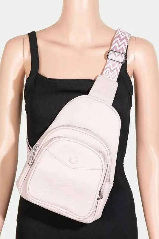 Fame Textured PU Leather Sling Bag Blush Pink One Size 237b7e44-909a-4ead-9629-92aff8374b38-Max