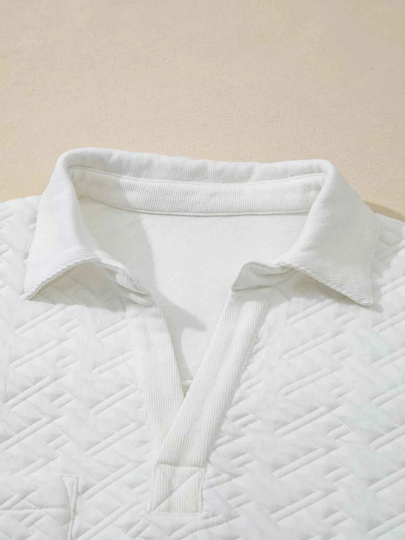 Textured Johnny Collar Sweatshirt 237e4d4de9014eca9d7df78fc40a13ec-Max-Origin