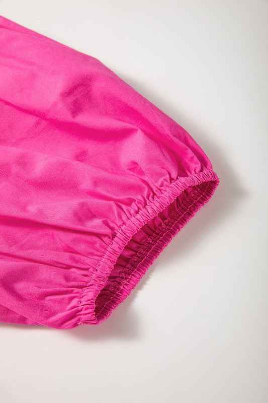 Bright Pink Tie Front Puff Sleeve Mini Dress 23897039_50ba06c1-0e43-4a11-b7c7-610bc4c3765d
