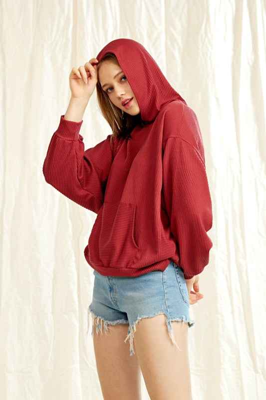 Plus Oversized Dolman Sleeve Ribbed Hoodie Top Rust 23910060_06ed2cd2-5d9c-4f7b-b52f-653478481e81