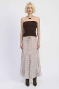 DRAWSTRING MAXI SKIRT WITH ASYMMETRICAL SEAMS GREY PURPLE MULTI 23918821_a354ccac-3ab4-4965-982e-f377928fb9ea