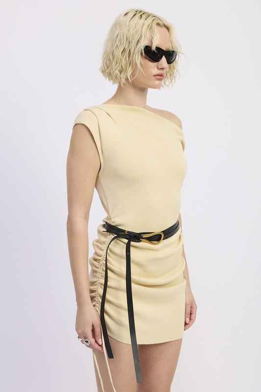 OFF SHOULDER MINI DRESS WITH DRAWSTRINGS 23918825_40045124-e1f8-40ad-9626-7a28478fe3e4