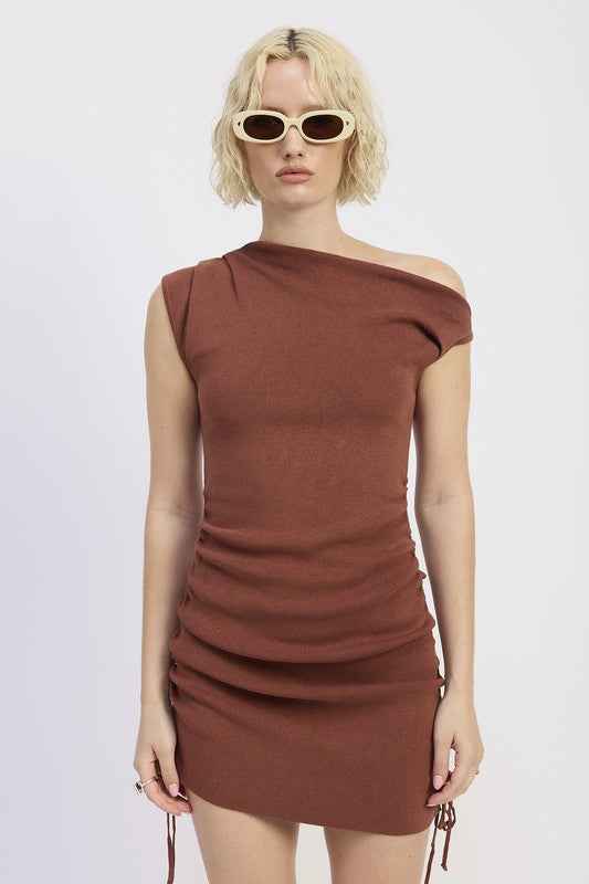 OFF SHOULDER MINI DRESS WITH DRAWSTRINGS 23918825_4b82c2fb-b382-4920-9bf5-848328451dde